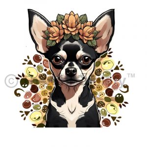Unisex Jersey Short Sleeve V-Neck Tee - Flowerheaded Chihuahua - Image