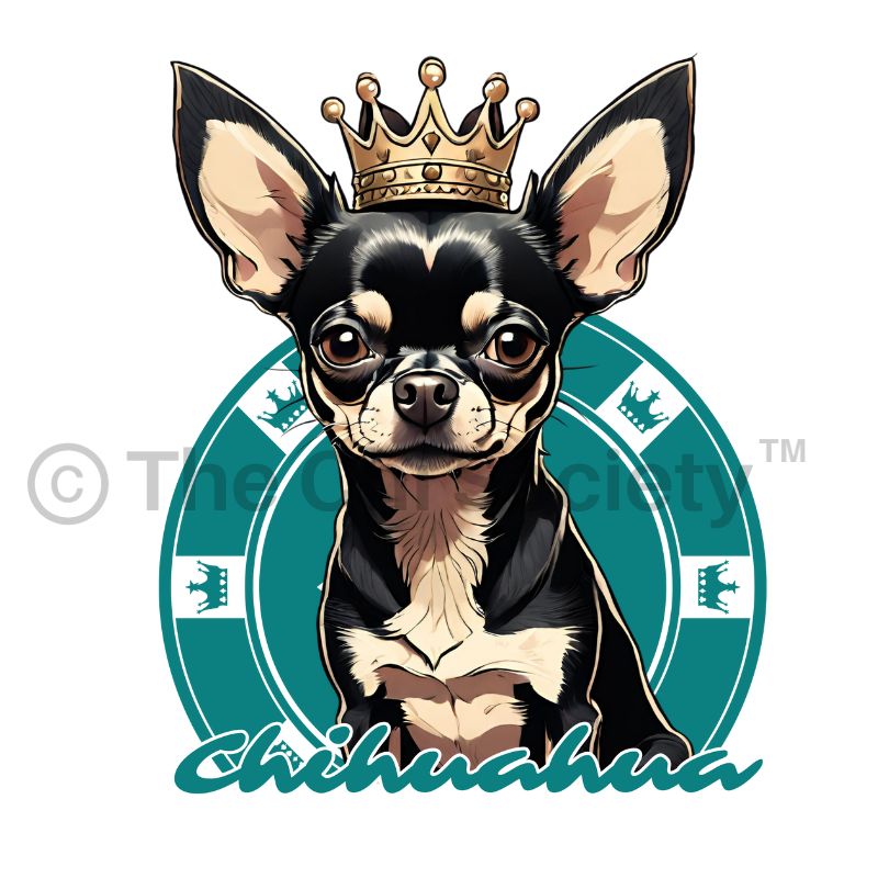 Unisex Jersey Short Sleeve V-Neck Tee with Cute Crowned Chihuahua - Image