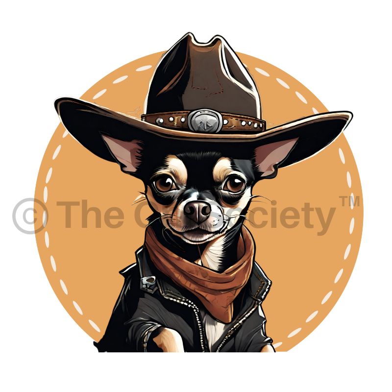Unisex Jersey Short Sleeve V-Neck Tee - Chihuahua with Sheriff Hat - Image