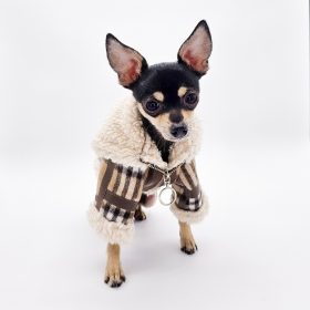 Burberry Inspired Fleece Coat for Dogs